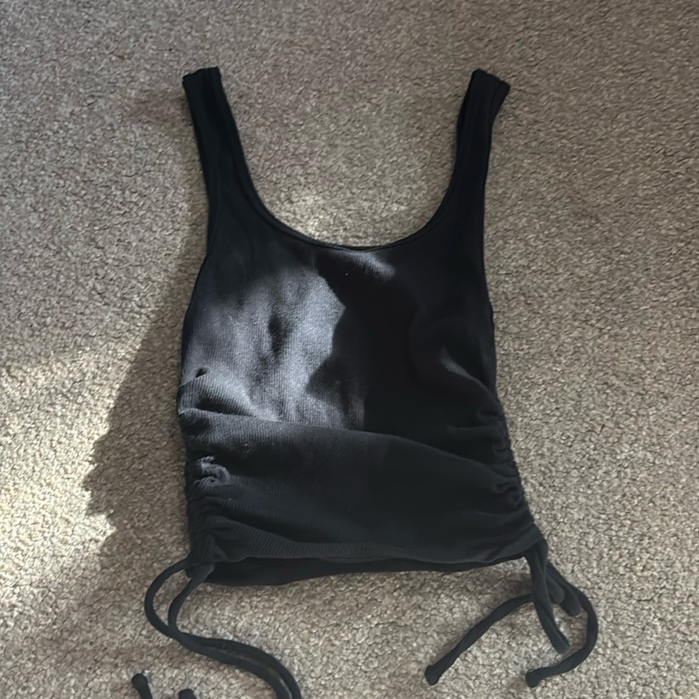ruched black tank